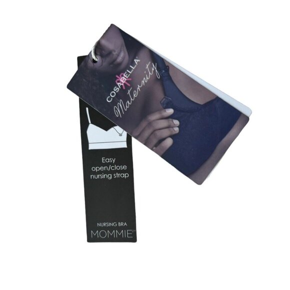 NEW COSABELLA 'Never Say Never' Mommie Soft Nursing Bra XL Curvy Black 1315 - Picture 6 of 6